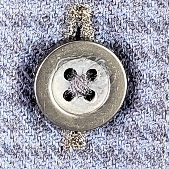 LL Bean Shirt Flannel Button Up LS Mens Size Large L Solid Navy Blue Cotton - Picture 5 of 8